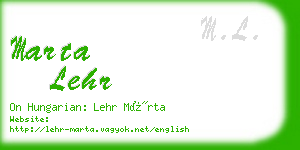 marta lehr business card